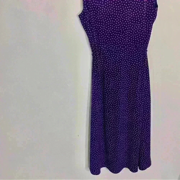 Nicole Miller New York sz 10 navy, red polka polka dot shirt dress non wrinkle - Picture 9 of 11